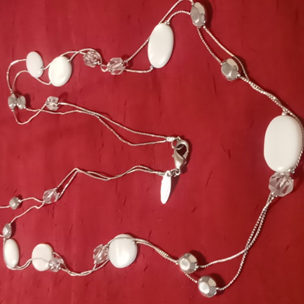 NY & Co. Layered & beaded with crystals on a silver chain.